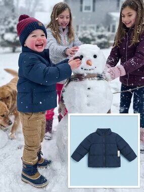 NWT Amazon Essentials Boy's Navy Blue Puffer Jacket Size 4T